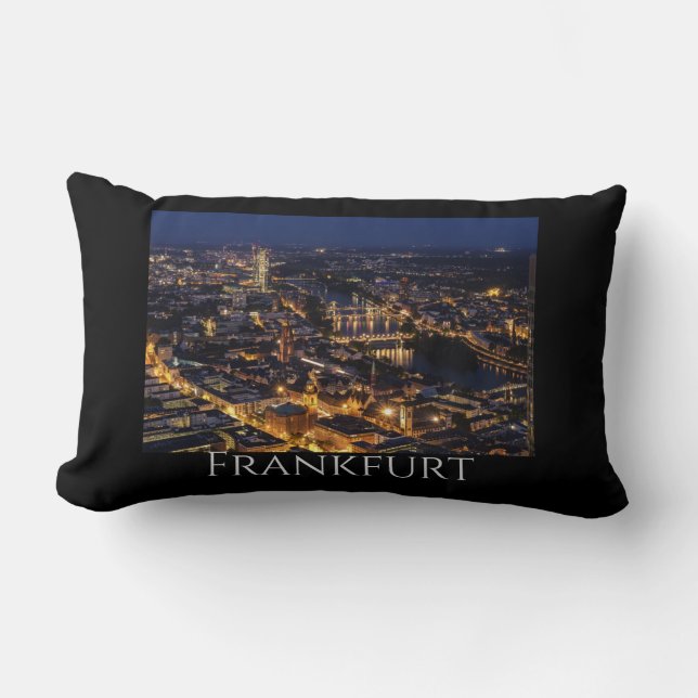 Scenic Frankfurt Night Lumbar Cushion (Front)