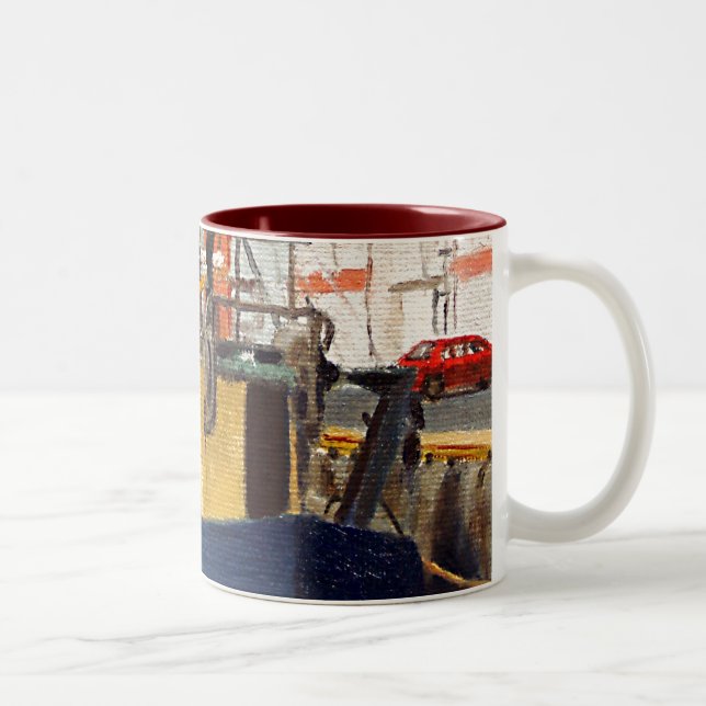 Scenic Galway City Ireland Fishing Boat Two-Tone C Two-Tone Coffee Mug (Right)