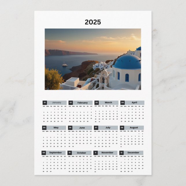 Scenic Greece View Calendar Programme (Front)