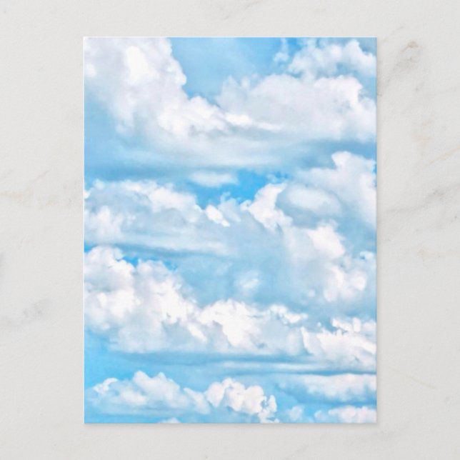 Scenic Happy Sunny Clouds Background Postcard (Front)