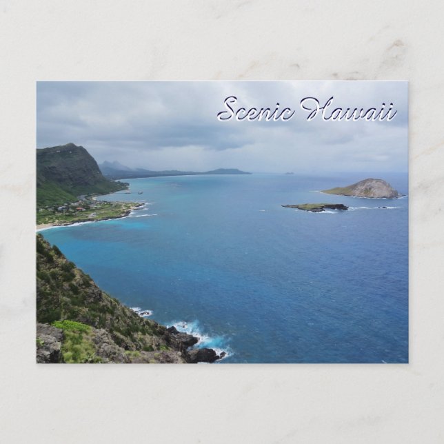 Scenic Hawaii Makapuu Oahu Island Mountains Ocean Postcard (Front)