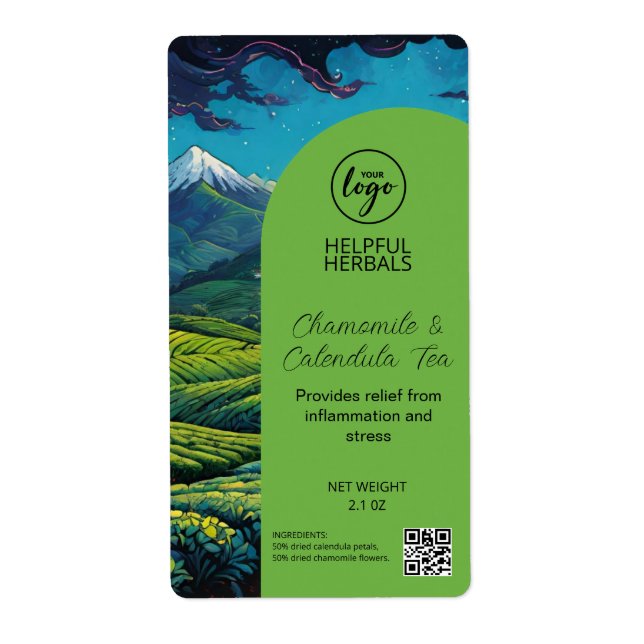 Scenic Herbal Tea Product Pouch Labels (Front)