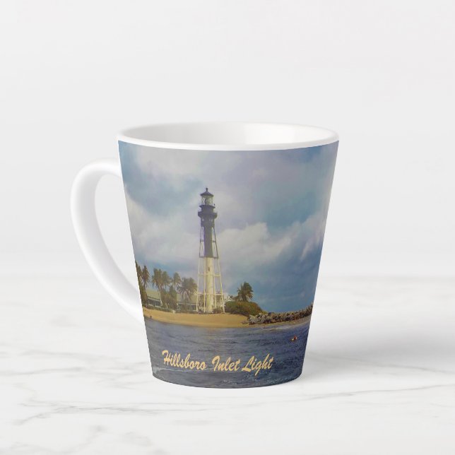 Scenic Hillsboro Inlet Light Latte Mug (Left Angle)