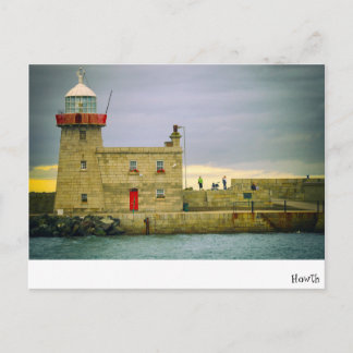 Scenic Howth Harbour Lighthouse, Ireland - Vintage Postcard