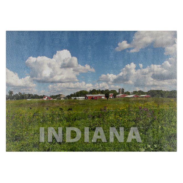 Scenic Indiana Farm Cutting Board (Front)