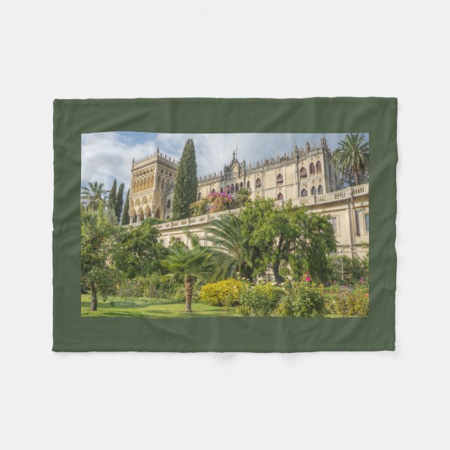 Scenic Isola-del-Garda Fleece Blanket (Front (Horizontal))