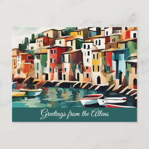 Scenic Italy Bold Colourful Custom Sea Coast Postcard