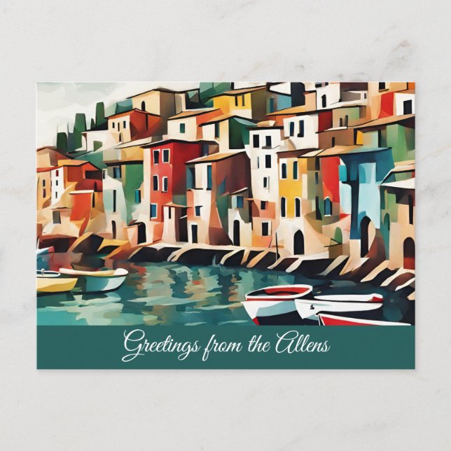 Scenic Italy Bold Colourful Custom Sea Coast Postcard (Front)