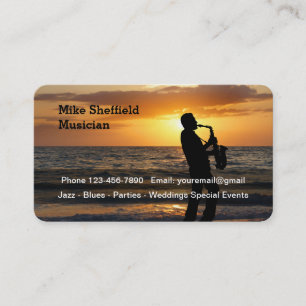 Scenic Jazz Musician Business Card