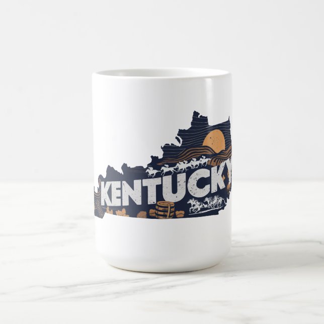 Scenic Kentucky Retro Silhouette  Coffee Mug (Center)