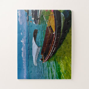 Scenic Lake Taxi Boat Tropical Waters Jigsaw Puzzle