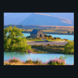 Scenic Lake Tekapo Poster<br><div class="desc">Scenic photographic image features the Church of the Good Shepherd and the beautiful landscape surrounding,   at Lake Tekapo,  New Zealand.</div>