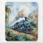 Scenic Landscape a Victorian Train Mouse Pad<br><div class="desc">A lovely mountain landscape with a Victorian train and a castle in background</div>