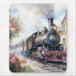 Scenic Landscape a Victorian Train Mouse Pad<br><div class="desc">A lovely landscape with a Victorian train outside a train station</div>