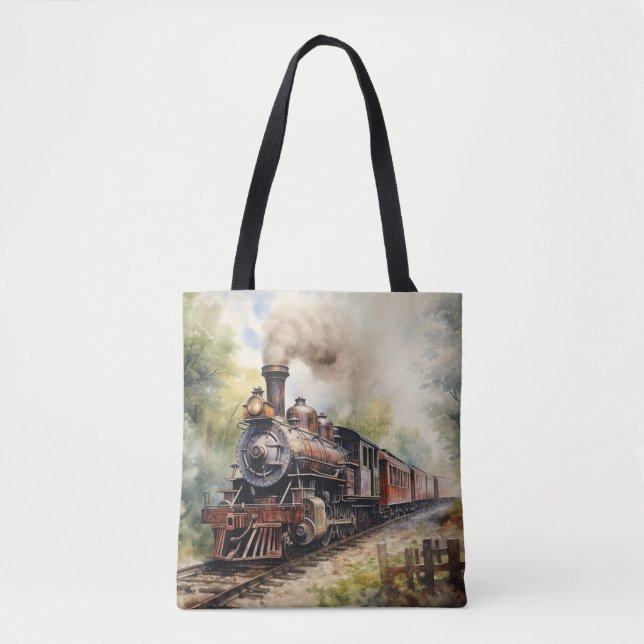 Scenic Landscape a Victorian Train Tote Bag (Front)