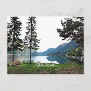 Scenic landscape photograph of Odda, Norway Postcard