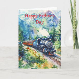 Scenic Landscape with Train Card