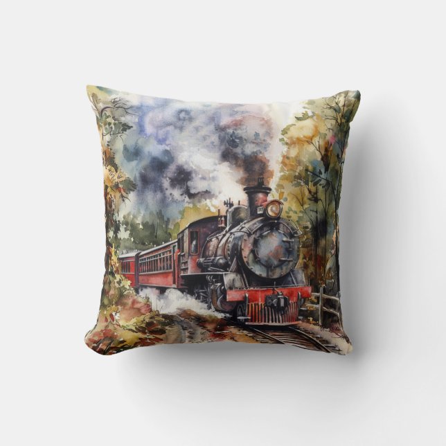 Scenic Landscape with Train Cushion (Front)