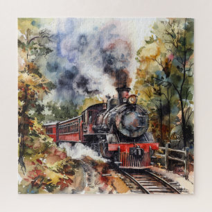 Scenic Landscape with Train Jigsaw Puzzle