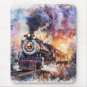 Scenic Landscape with Train Mouse Pad