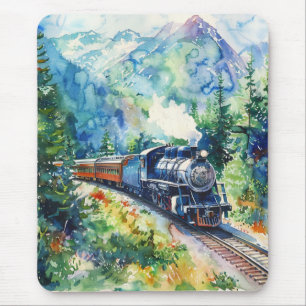 Scenic Landscape with Train Mouse Pad