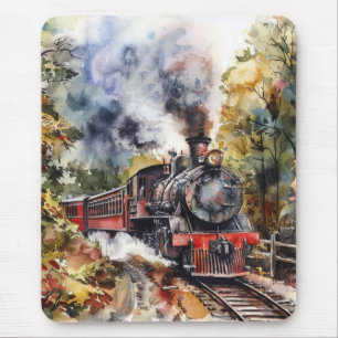 Scenic Landscape with Train Mouse Pad