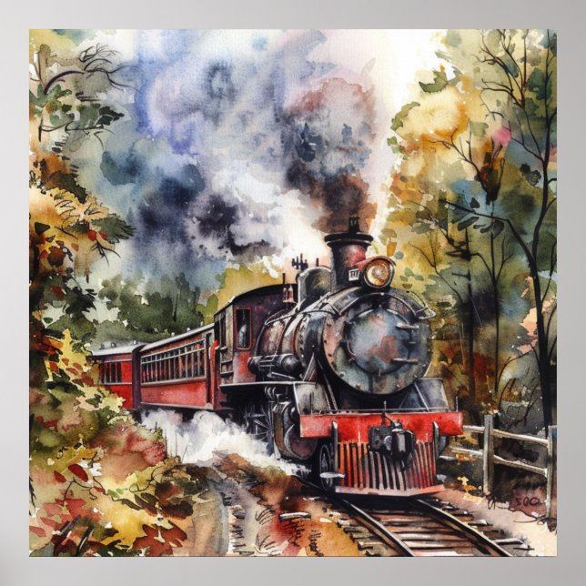 Scenic Landscape with Train Poster (Front)