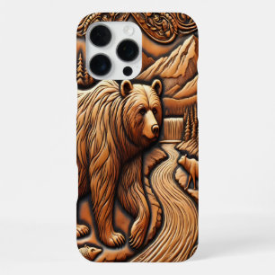 Scenic Leather Bear River Scene iPhone 16 Pro Max Case