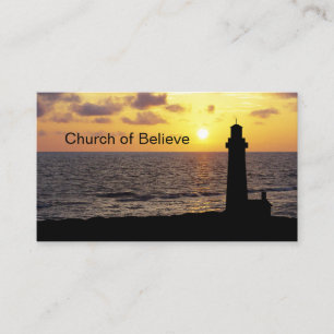 Scenic Lighthouse Church Design Business Card