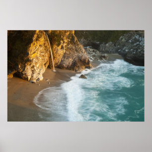 Scenic McWay Falls tumbles into the beach and Poster