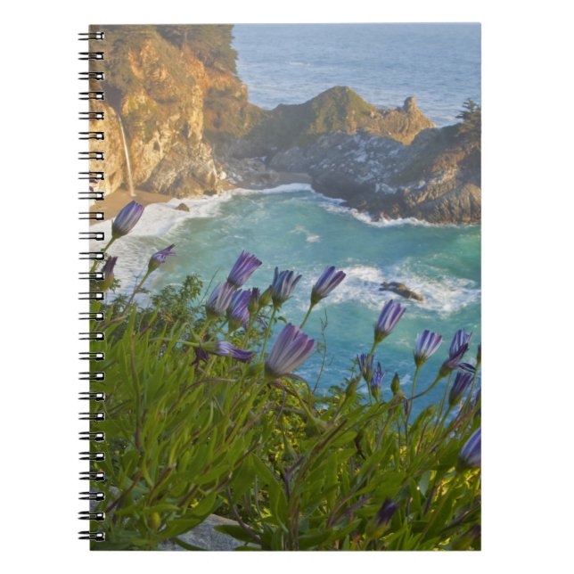 Scenic McWay Falls tumbles into the beach and Spiral Notebook (Front)