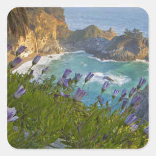 Scenic McWay Falls tumbles into the beach and Square Sticker