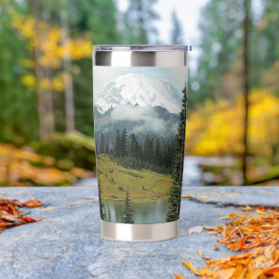 Scenic Mount Rainier Landscape Insulated Tumbler