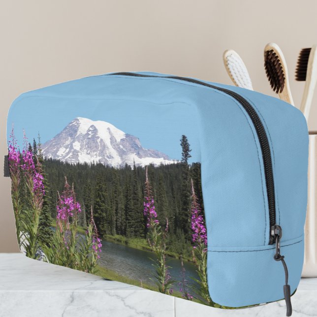 Scenic Mount Rainier Wildflowers Landscape Dopp Kit (In Situ)