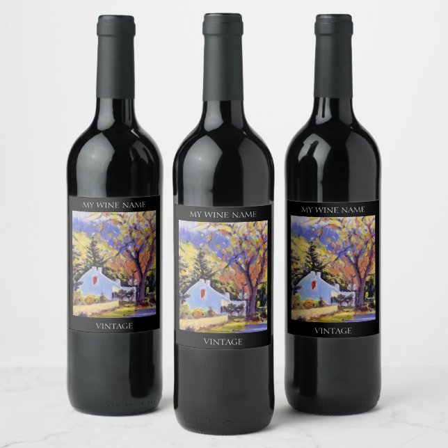 Scenic Mountain Cabin  Wine Label (Bottles)