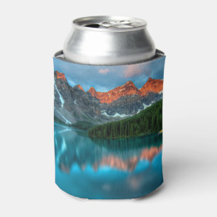 Scenic Mountain & Lake Landscape Photograph Can Cooler