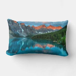 Scenic Mountain & Lake Landscape Photograph Lumbar Cushion