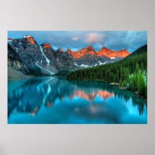 Scenic Mountain & Lake Landscape Photograph Poster