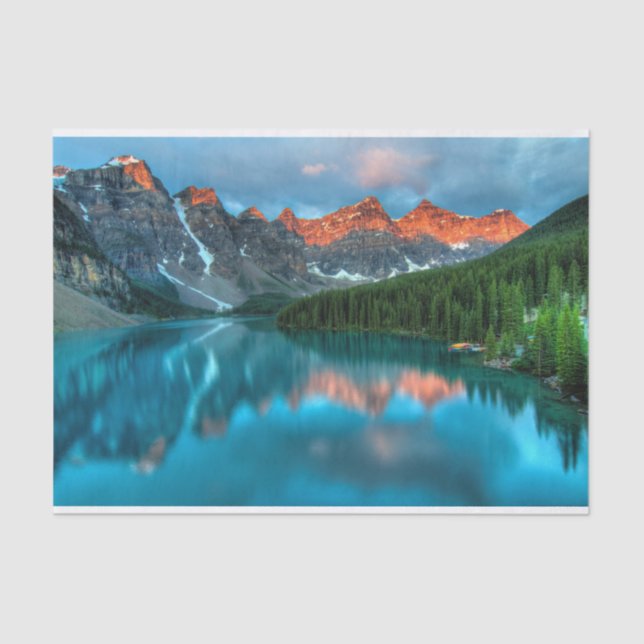 Scenic Mountain & Lake Landscape Photograph Tissue Paper (Front)
