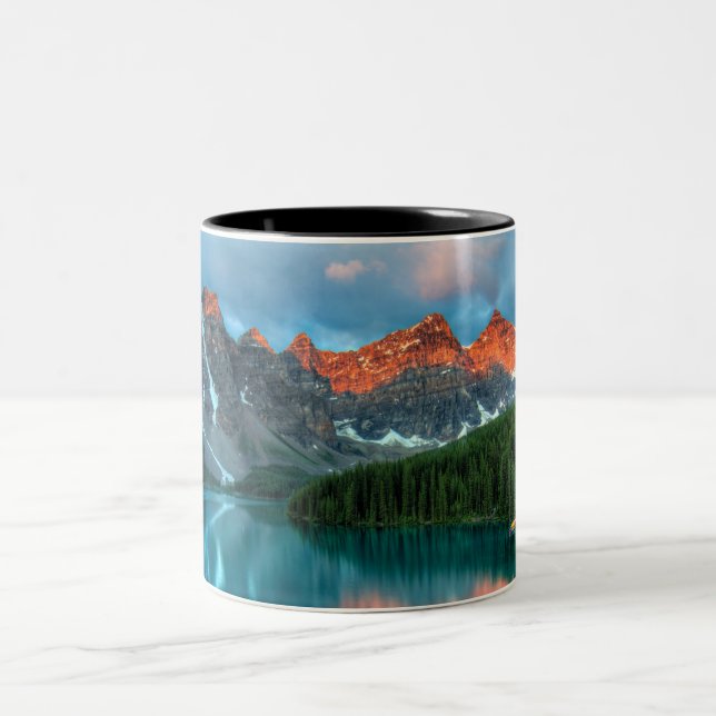 Scenic Mountain & Lake Landscape Photograph Two-Tone Coffee Mug (Center)