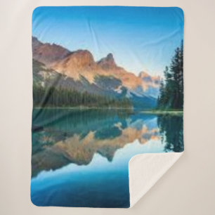 Scenic Mountain Lake Nature Photo Pickleball Paddl Sherpa Blanket