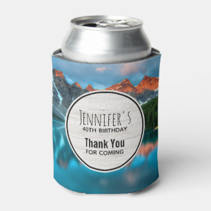 Scenic Mountain & Lake Photograph Birthday Can Cooler