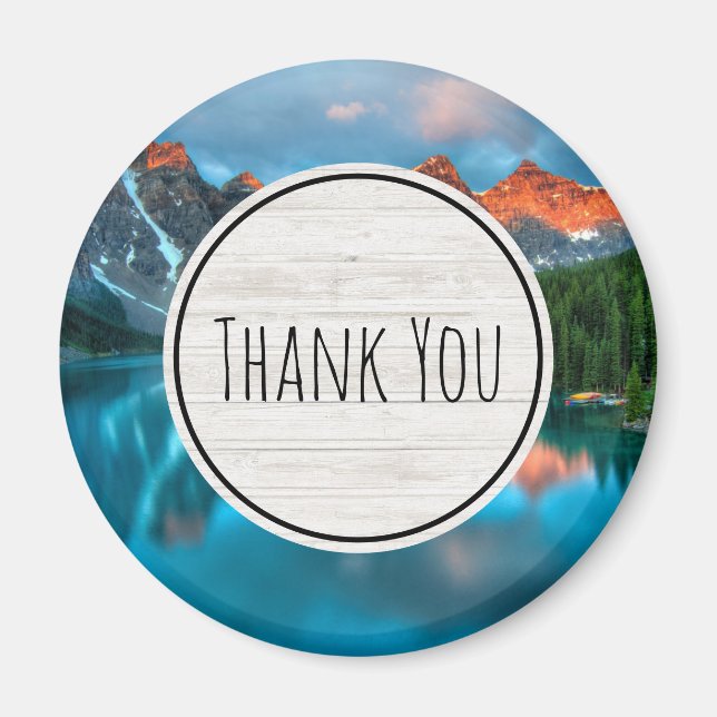 Scenic Mountain & Lake Photograph Thank You Magnet (Front)