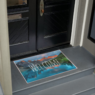 Scenic Mountain & Lake Photograph Welcome Doormat