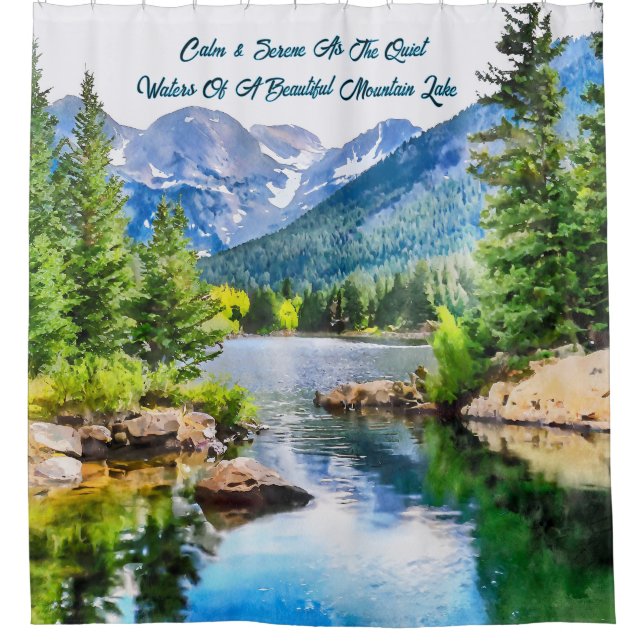Scenic Mountain River Shower Curtain (Front)