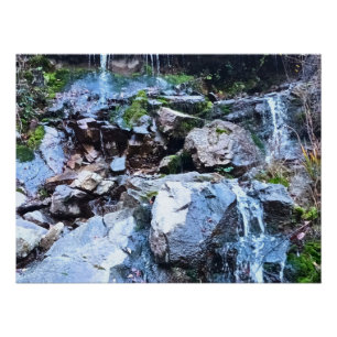 Scenic Mountain Waterfall - Wild Nature Romania Poster