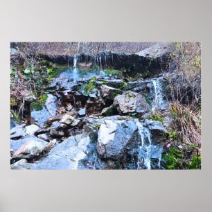 Scenic Mountain Waterfall - Wild Nature Romania Poster