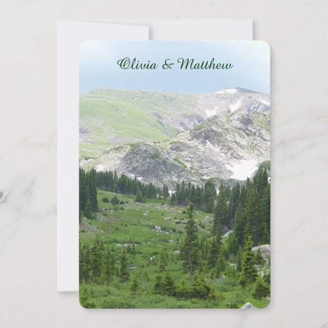 Scenic Mountain Wilderness Wedding Invitation (Front)