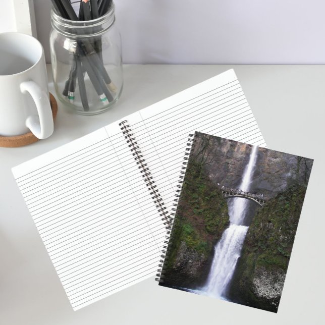 Scenic Multnomah Falls Landscape Notebook (In Situ)