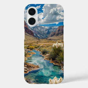 Scenic Nature Mountain View Design Calm Forest  iPhone 16 Case